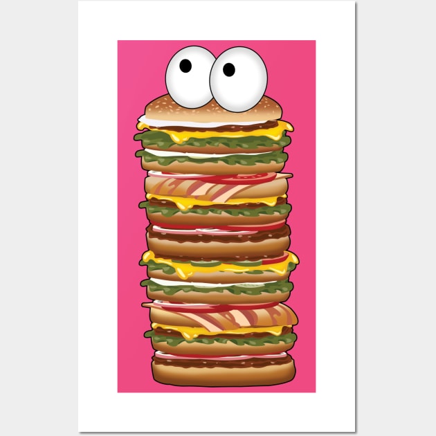 Big Burger ( Funny Design ) Wall Art by Ghean